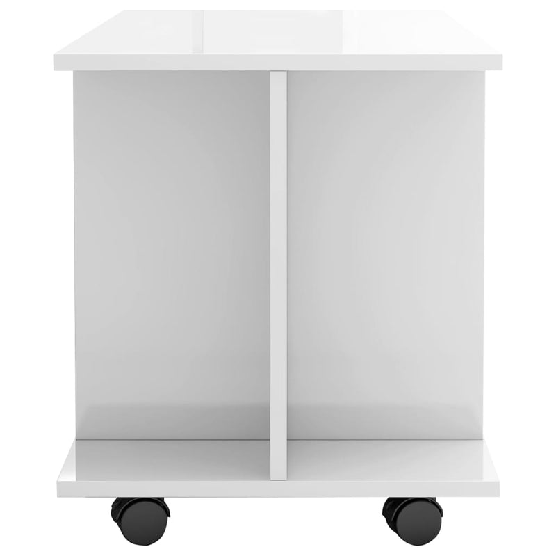 TV-Schrank mit Rollen Hochglanz-Weiß 80x40x40 cm Holzwerkstoff