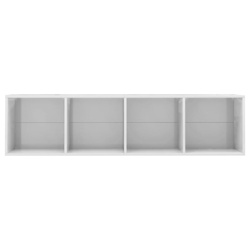 Bücherregal/TV-Schrank Hochglanz-Weiß 143×30×36 cm