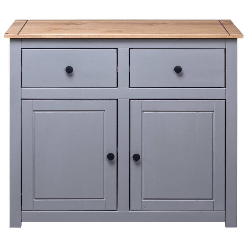 Sideboard Grau 93x40x80 cm Kiefernholz Panama