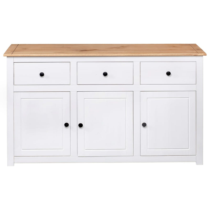 Sideboard Weiß 135 x 40 x 80 cm Massivholz Panama-Kiefer