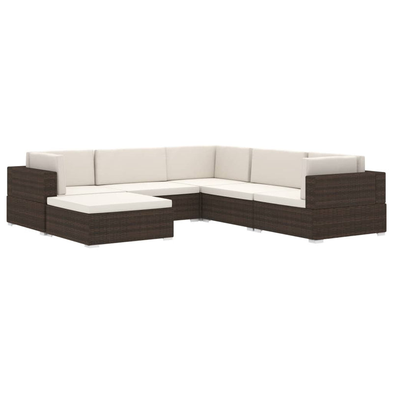 Modular-Fußhocker 1 Stk. + Auflagen Poly Rattan Grau