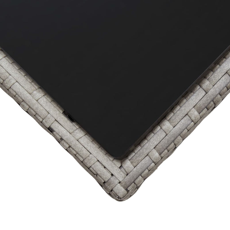 Couchtisch Grau 45 x 45 x 40 cm Poly Rattan und Glas