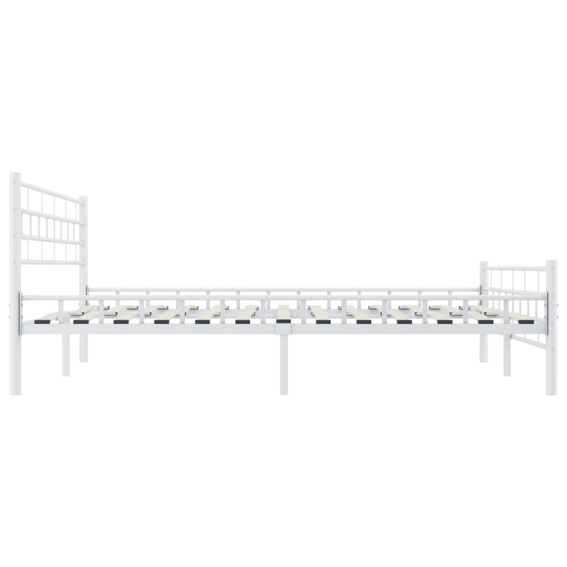 Bettgestell Weiß Metall 140×200 cm