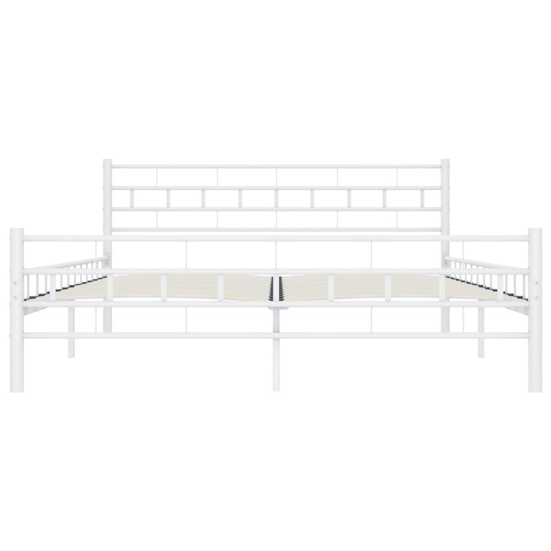 Bettgestell Weiß Metall 200×200 cm