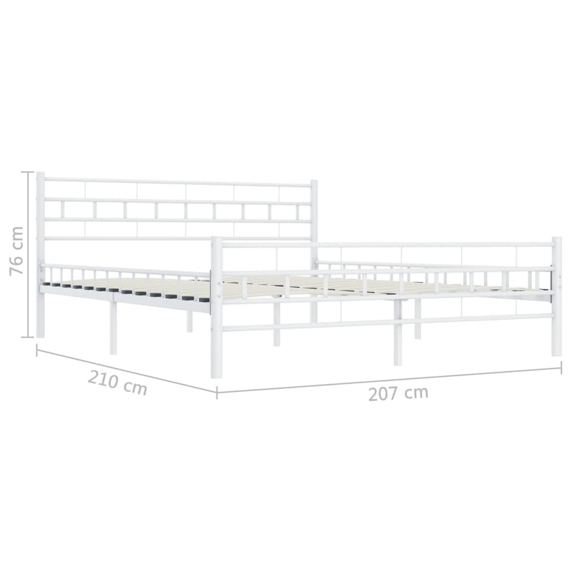 Bettgestell Weiß Metall 200×200 cm