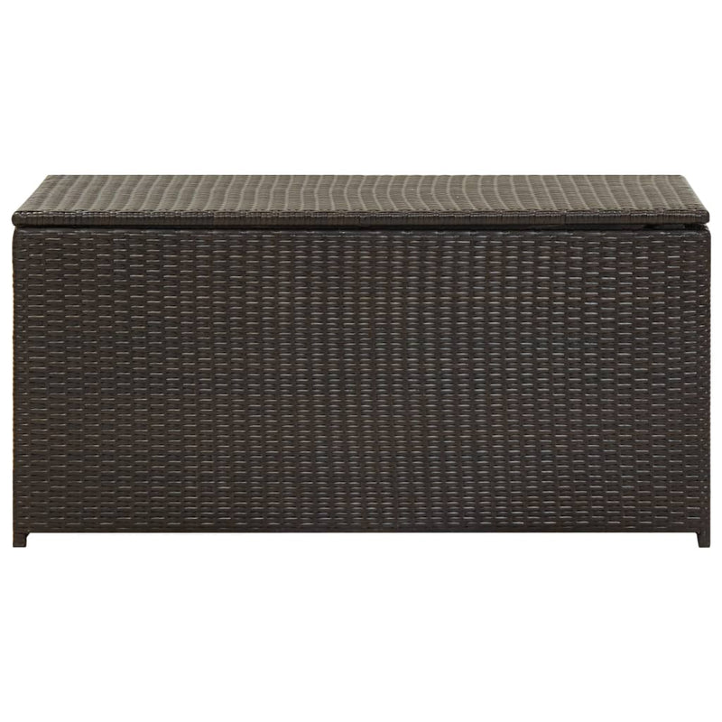 Gartenbox Poly Rattan 100x50x50 cm Braun