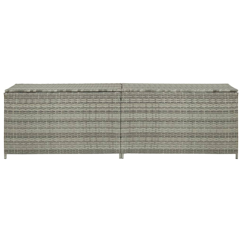 Gartenbox Poly Rattan 200x50x60 cm Grau