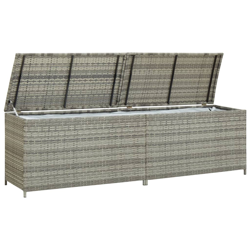 Gartenbox Poly Rattan 200x50x60 cm Grau