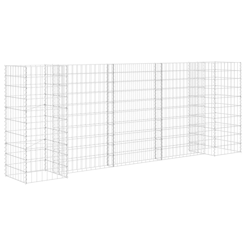 H-förmiger Gabionen-Pflanzkorb Stahldraht 260x40x100 cm