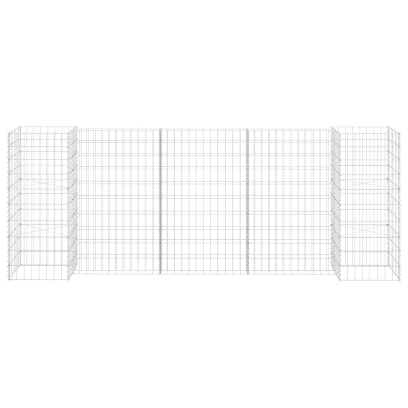 H-förmiger Gabionen-Pflanzkorb Stahldraht 260x40x100 cm