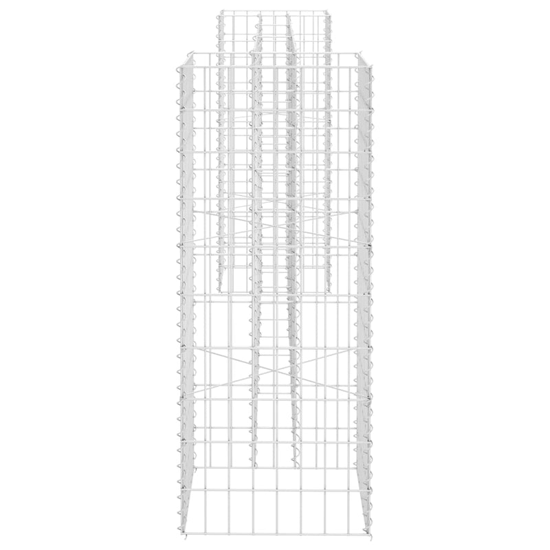 H-förmiger Gabionen-Pflanzkorb Stahldraht 260x40x100 cm