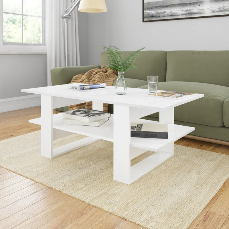 Couchtisch Hochglanz-Weiß 110x55x42 cm Holzwerkstoff