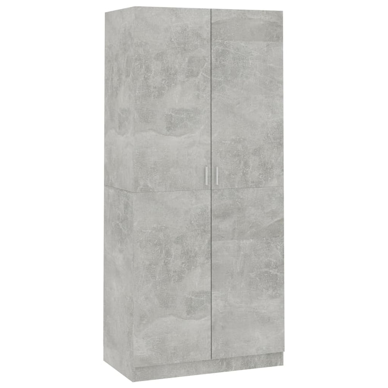 Kleiderschrank Betongrau 90×52×200 cm Spanplatte