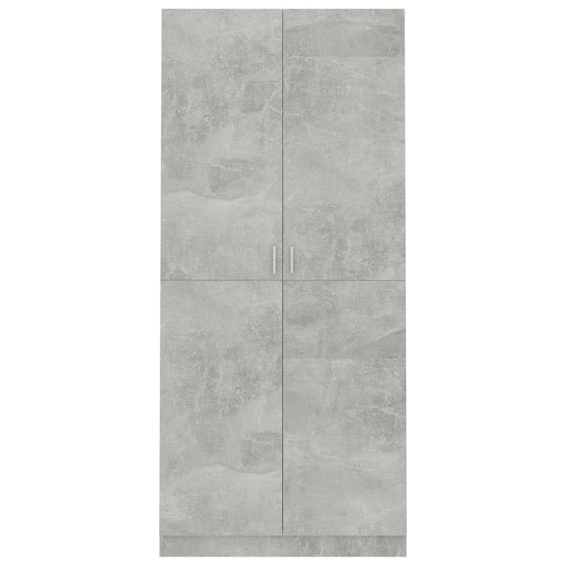 Kleiderschrank Betongrau 90×52×200 cm Spanplatte