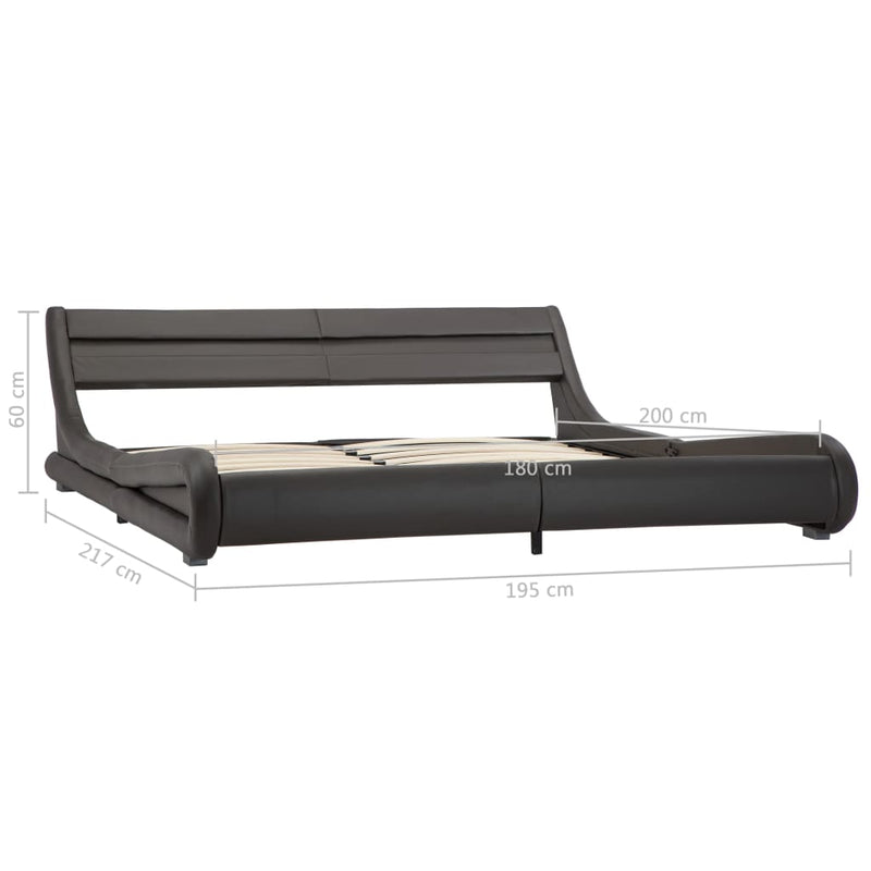Bettgestell mit LED Grau Kunstleder 180×200 cm