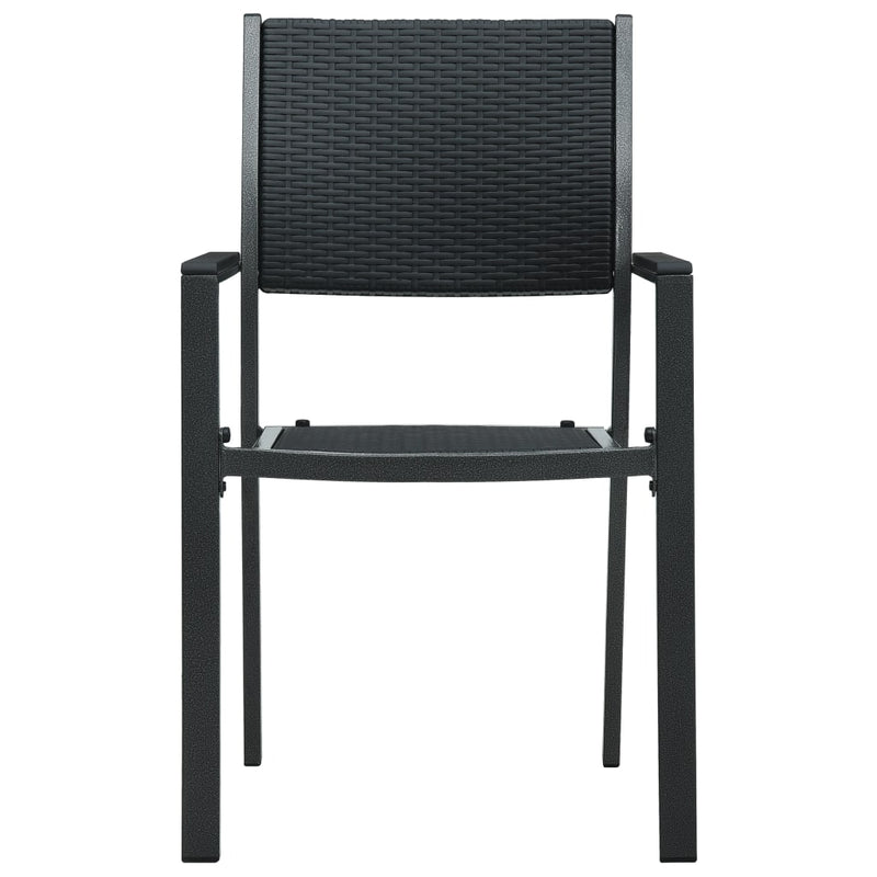 Gartenstühle 2 Stk. Schwarz Kunststoff Rattan-Optik