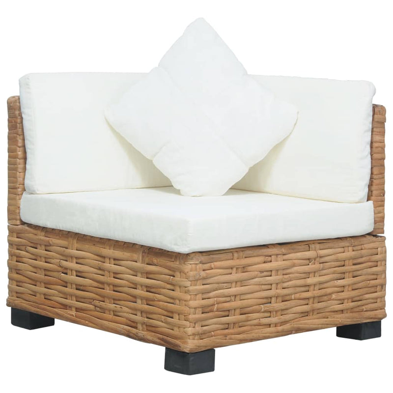 Ecksofa mit Auflagen Natur Rattan