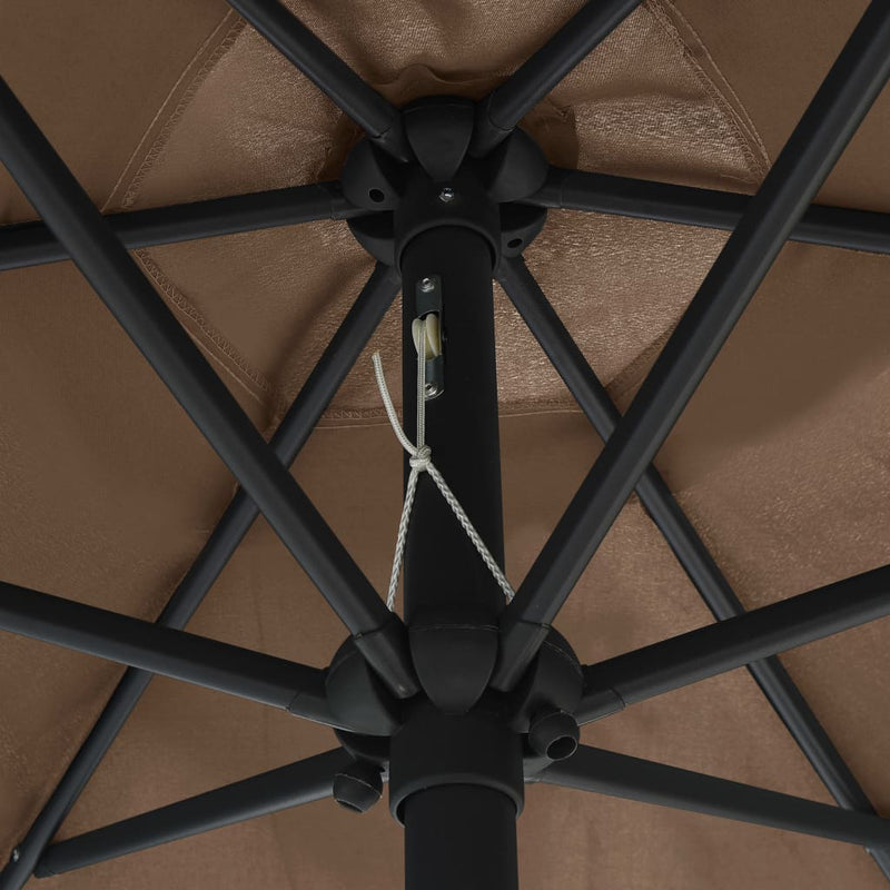 Sonnenschirm mit LED-Leuchten & Aluminium-Mast 270 cm Taupe