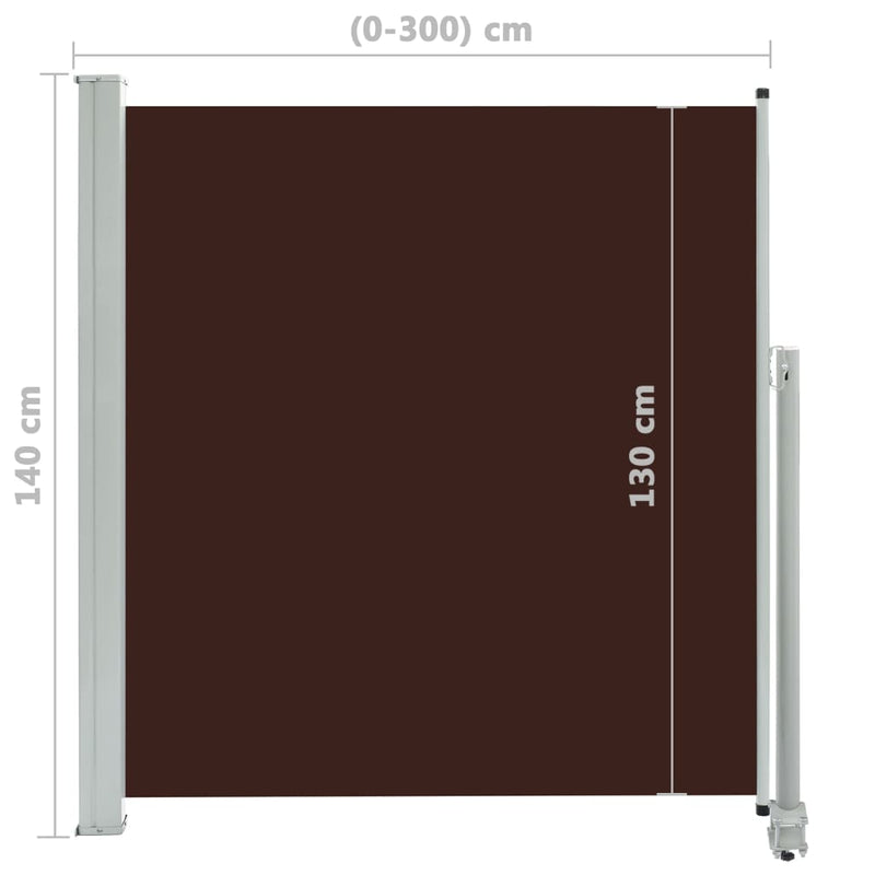Ausziehbare Seitenmarkise 140 x 300 cm Braun