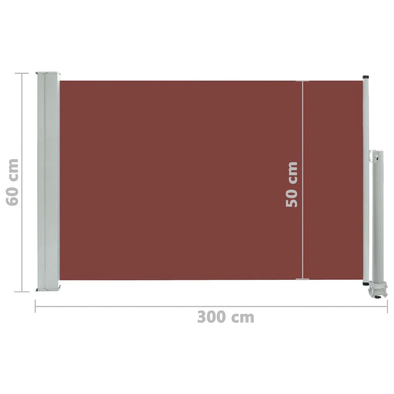 Ausziehbare Seitenmarkise 60×300 cm Braun