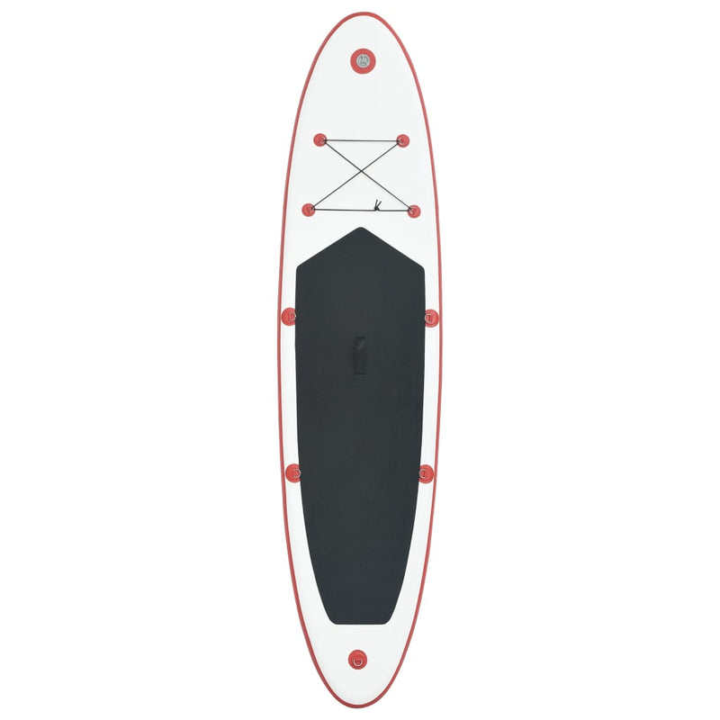 Stand Up Paddle Surfboard SUP Aufblasbar Rot und Weiß