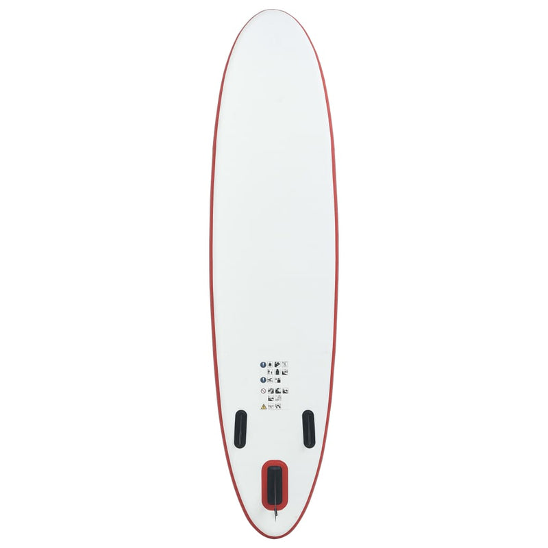 Stand Up Paddle Surfboard SUP Aufblasbar Rot und Weiß