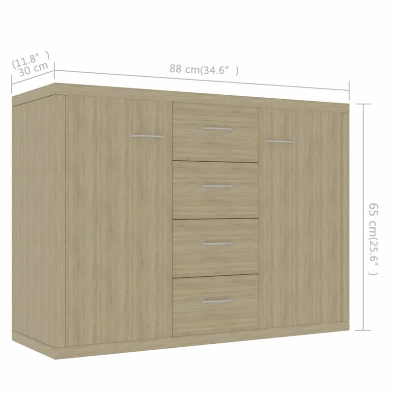 Sideboard Sonoma-Eiche 88x30x65 cm Holzwerkstoff