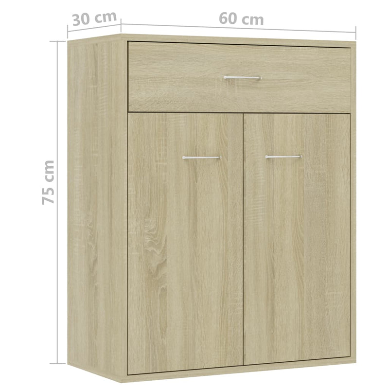 Sideboard Sonoma-Eiche 60x30x75 cm Holzwerkstoff