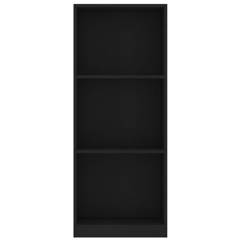 Bücherregal 3 Fächer Schwarz 40 x 24 x 108 cm Spanplatte