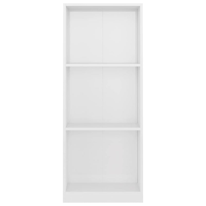 Bücherregal 3 Fächer Hochglanz-Weiß 40x24x108 cm Holzwerkstoff