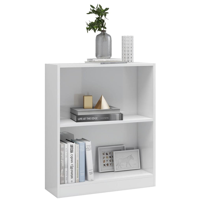 Bücherregal Hochglanz-Weiß 60x24x74,5 cm Holzwerkstoff
