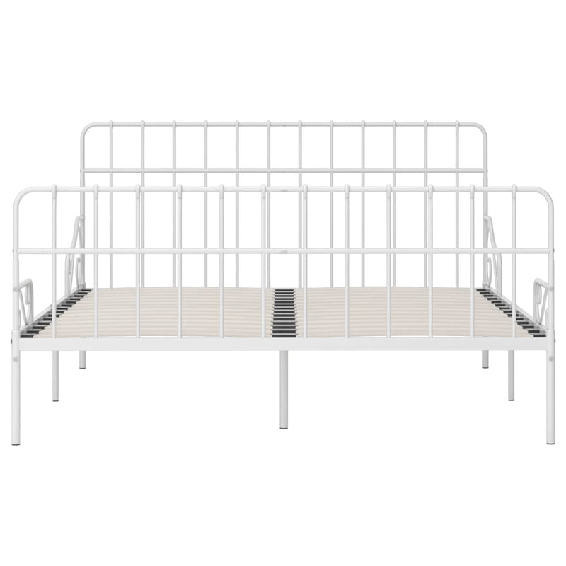 Bettgestell mit Lattenrost Weiß Metall 200 × 200 cm