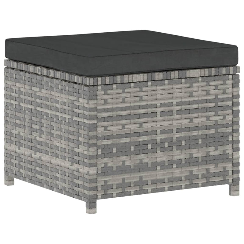 5-tlg. Garten-Lounge-Set mit Auflagen Poly Rattan Grau