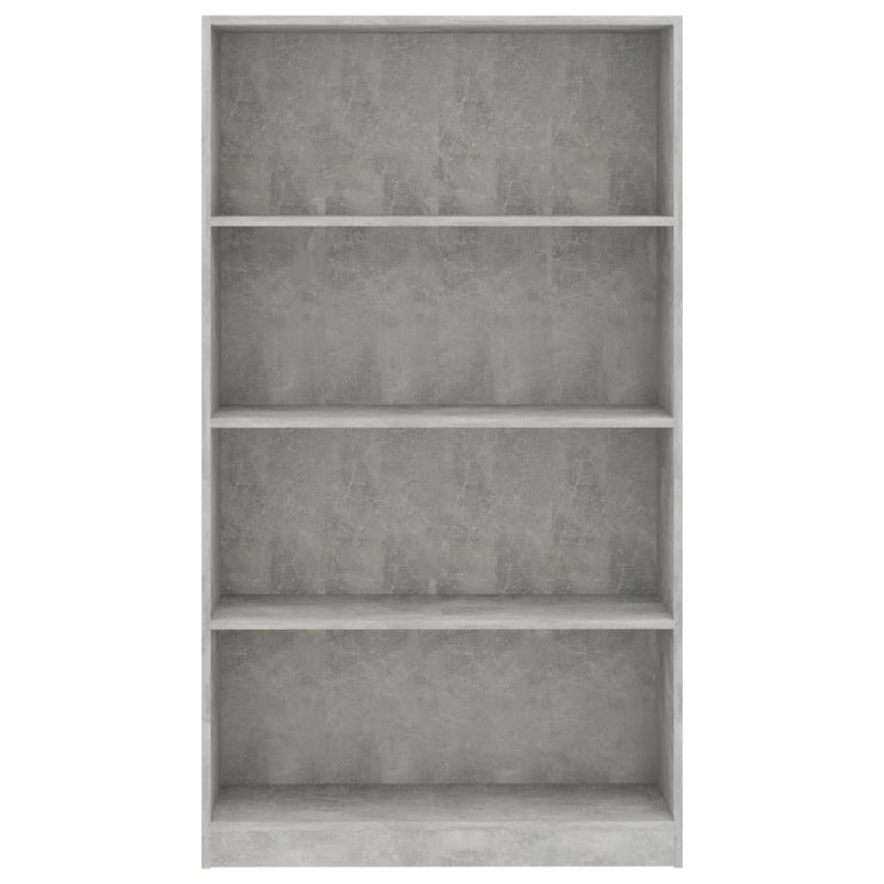 Bücherregal 4 Fächer Betongrau 80x24x142 cm Holzwerkstoff