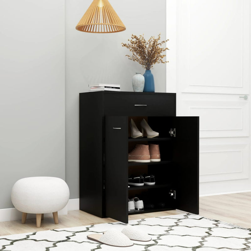 Schuhschrank Schwarz 60x35x84 cm Holzwerkstoff