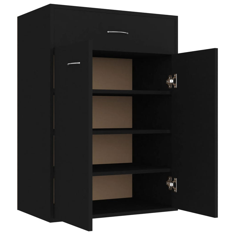 Schuhschrank Schwarz 60x35x84 cm Holzwerkstoff