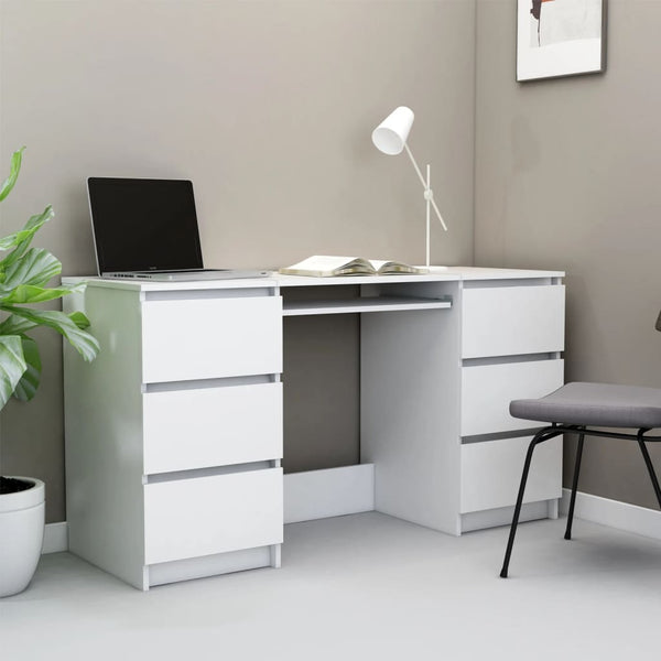 Schreibtisch Weiß 140x50x77 cm Holzwerkstoff