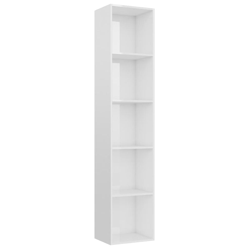 Bücherregal Hochglanz-Weiß 40x30x189 cm Holzwerkstoff