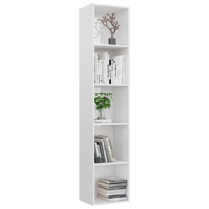 Bücherregal Hochglanz-Weiß 40x30x189 cm Holzwerkstoff