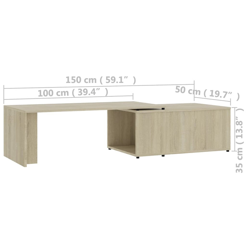 Couchtisch Sonoma-Eiche 150x50x35 cm Holzwerkstoff