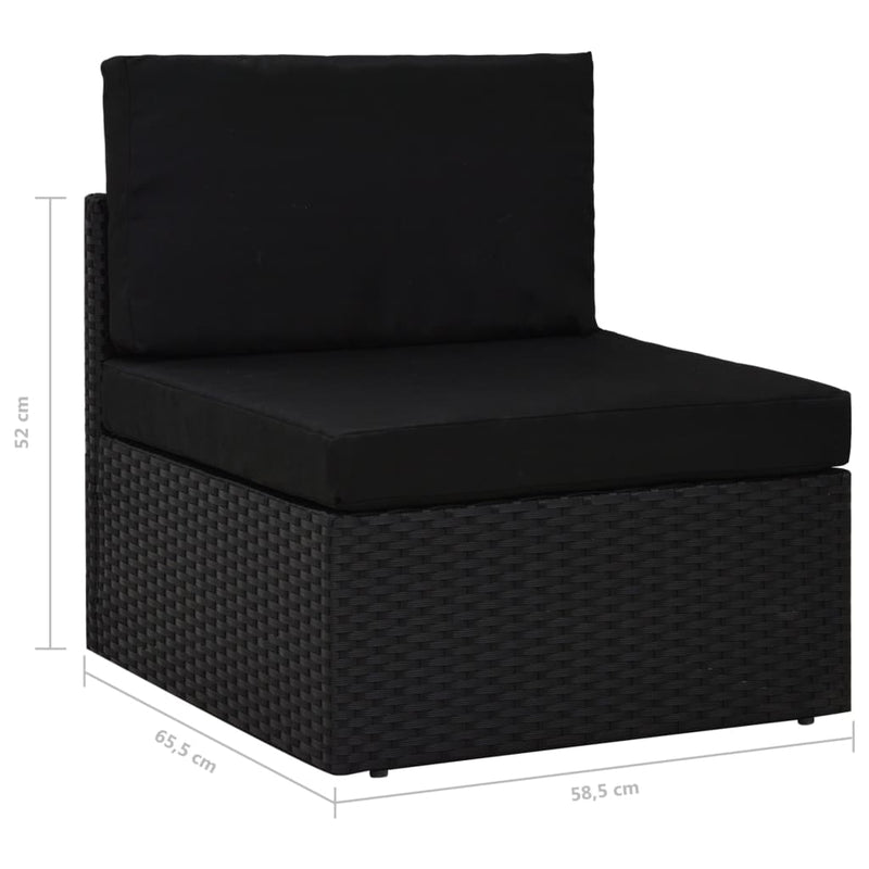Modulares 2-Sitzer-Sofa Poly Rattan Schwarz