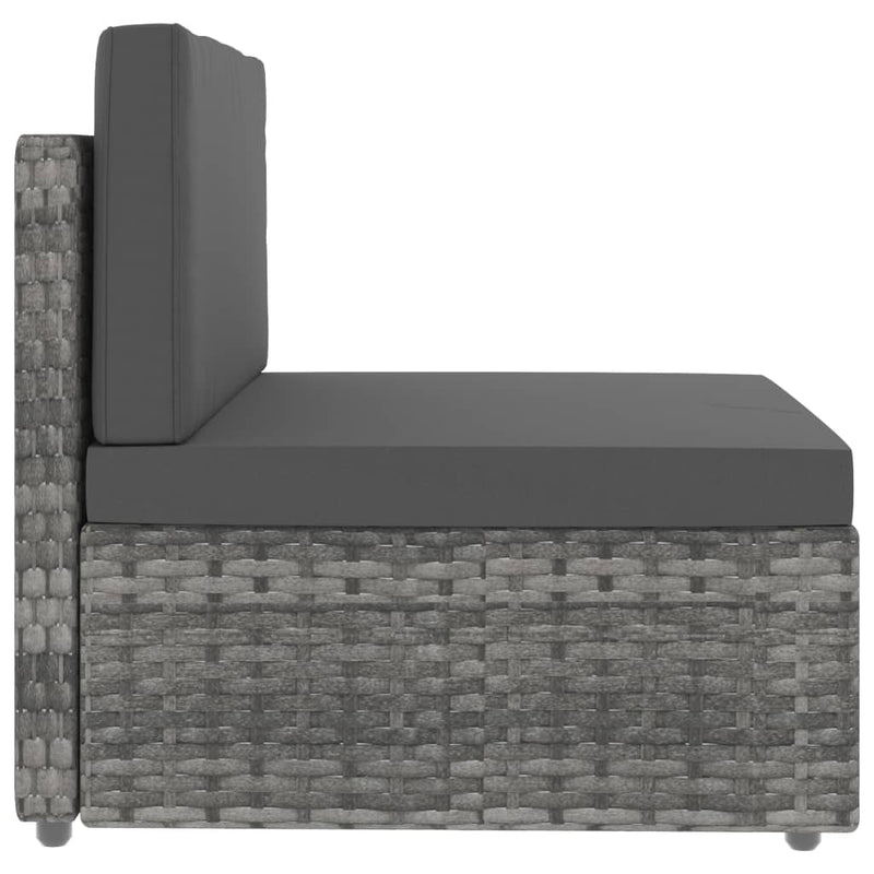 Modulares 2-Sitzer-Sofa Poly Rattan Grau