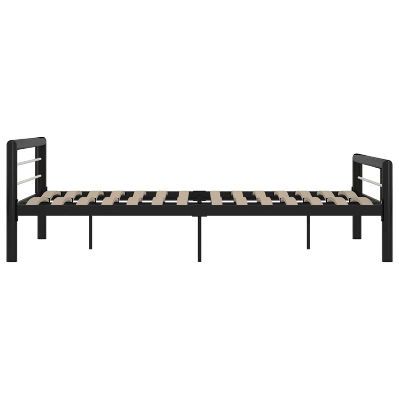 Bettgestell Schwarz und Weiß Metall 140×200 cm