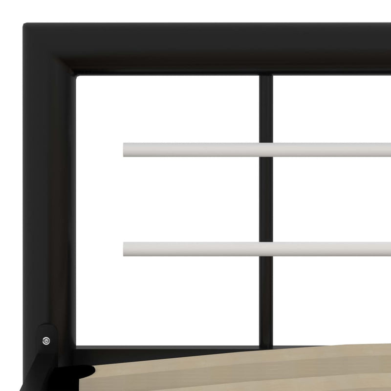 Bettgestell Schwarz und Weiß Metall 140×200 cm