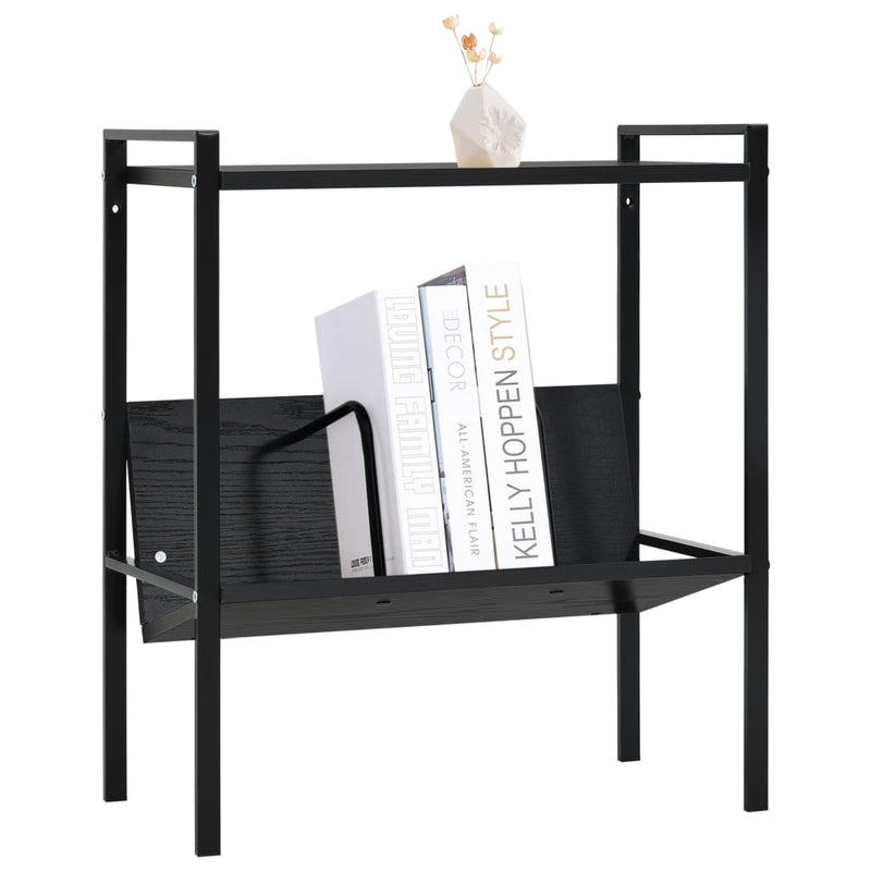 Bücherregal mit 2 Regalböden Schwarz 52×28×59 cm Spanplatte