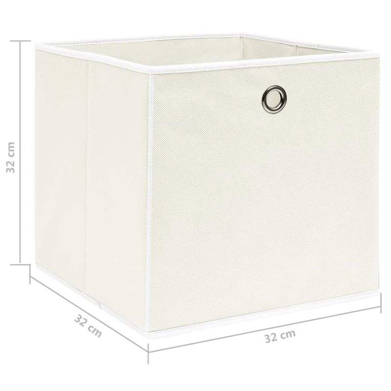 Aufbewahrungsboxen 10 Stk. Weiß 32×32×32 cm Stoff