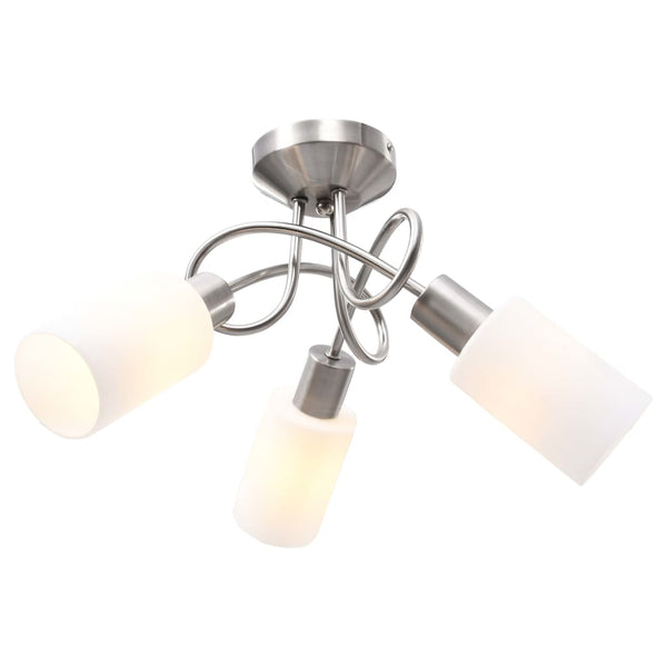 Deckenleuchte mit Keramik-Lampenschirmen für 3 E14 Glühlampen