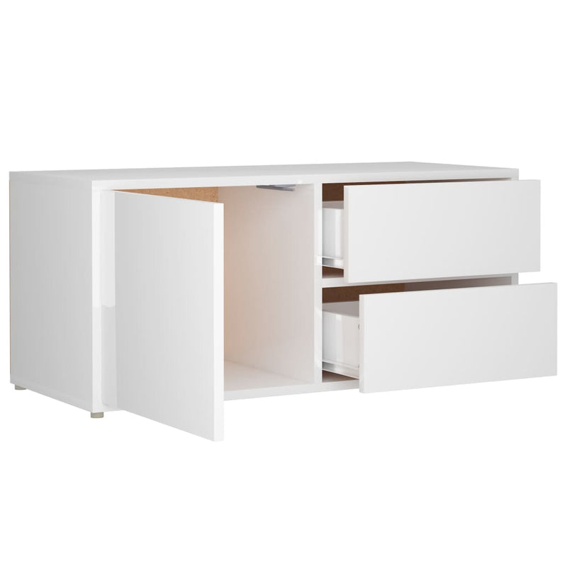 TV-Schrank Hochglanz-Weiß 80x34x36 cm Holzwerkstoff