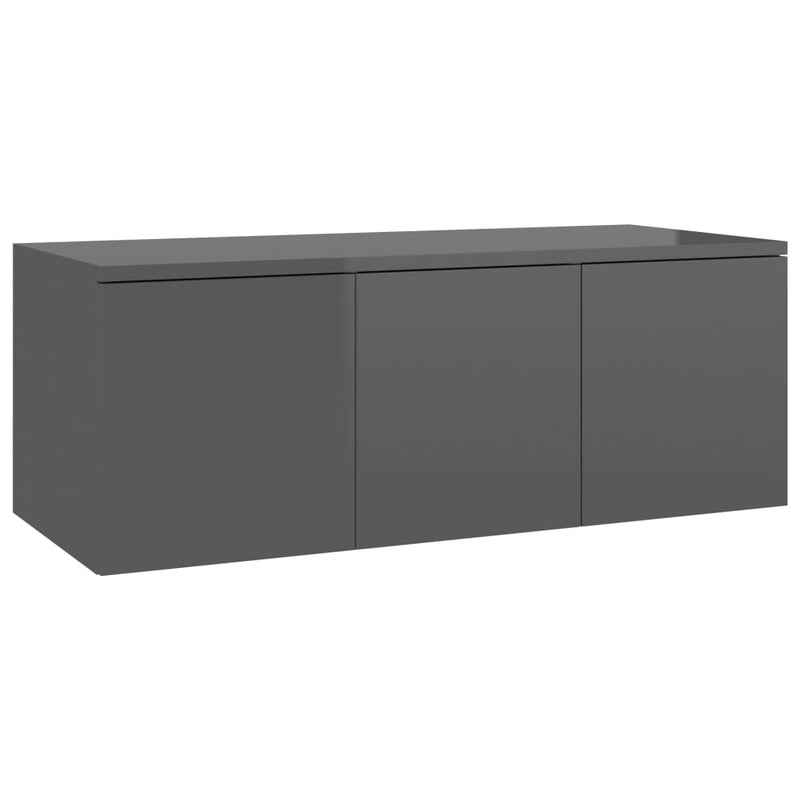 TV-Schrank Hochglanz-Grau 80x34x30 cm Holzwerkstoff