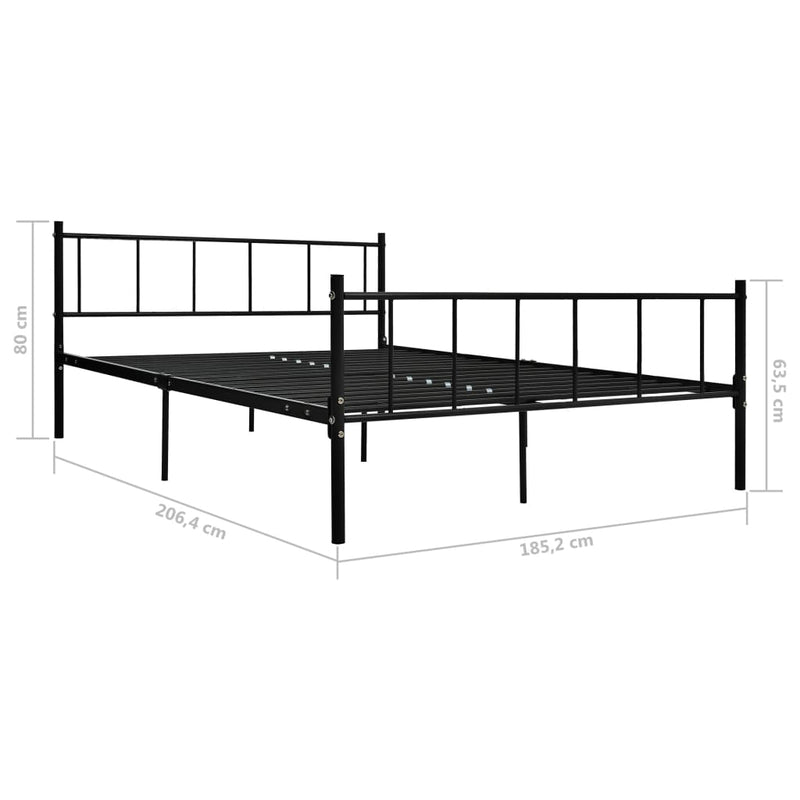 Bettgestell Schwarz Metall 180×200 cm